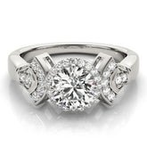 Lab Grown Round Diamond Halo Engagement Ring