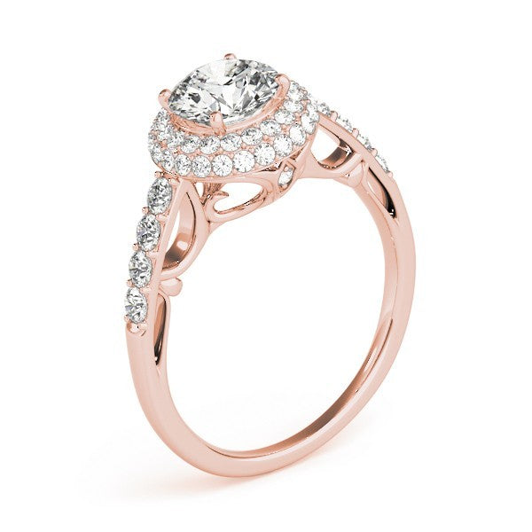 Lab Grown Round Diamond Halo Engagement Ring