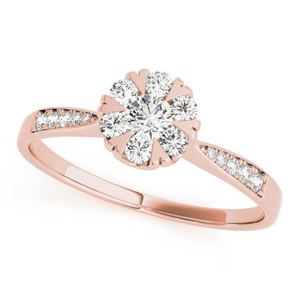Lab Grown Round Diamond Halo Engagement Ring