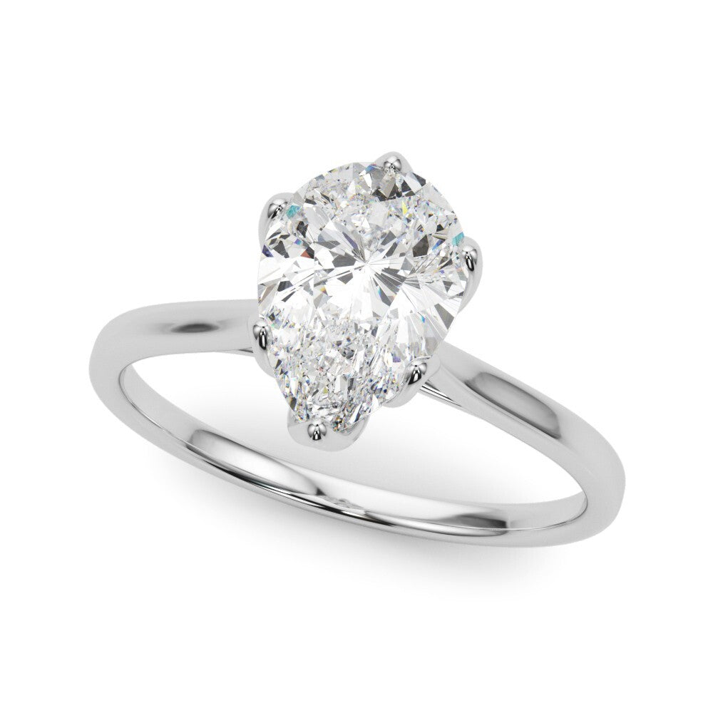 IGI 5.00 Ct F/VS Pear shape Lab Grown Diamond Solitaire Engagement Ring Platinum