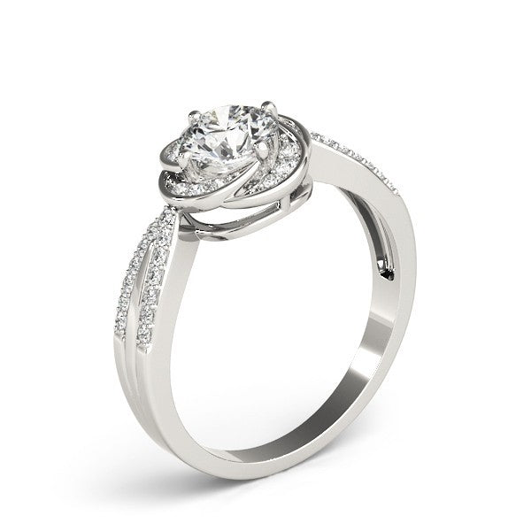 Lab Grown Round Diamond Halo Engagement Ring