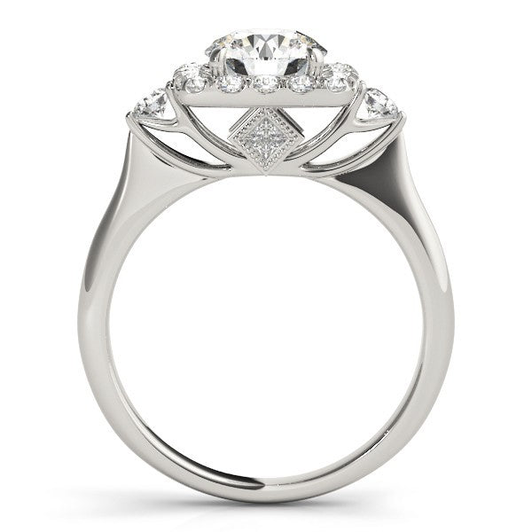 Lab Grown Round Diamond Halo Engagement Ring