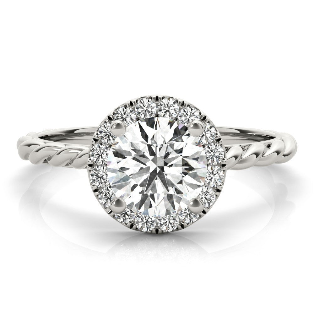 Lab-Grown Diamond Halo Engagement Ring in Platinum