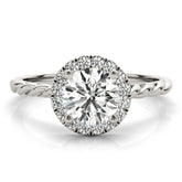 Lab-Grown Diamond Halo Engagement Ring in Platinum