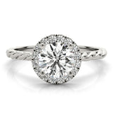 Lab-Grown Diamond Halo Engagement Ring in Platinum