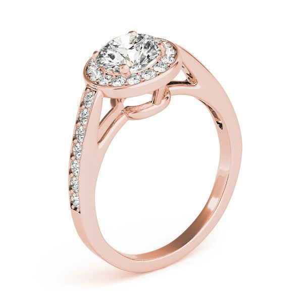 Lab Grown Round Diamond Halo Engagement Ring