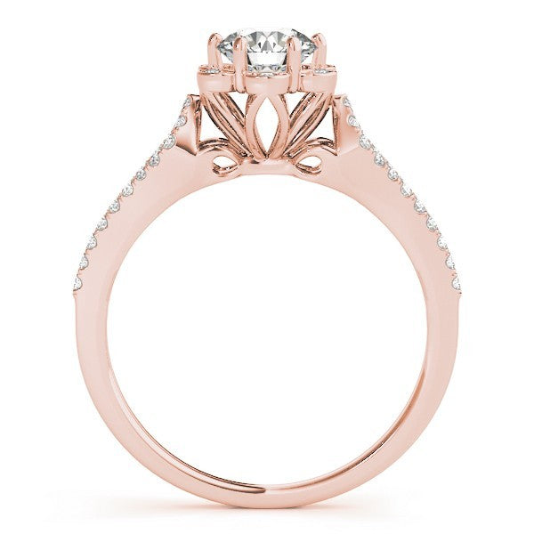 Lab Grown Round Diamond Halo Engagement Ring