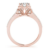 Lab Grown Round Diamond Halo Engagement Ring