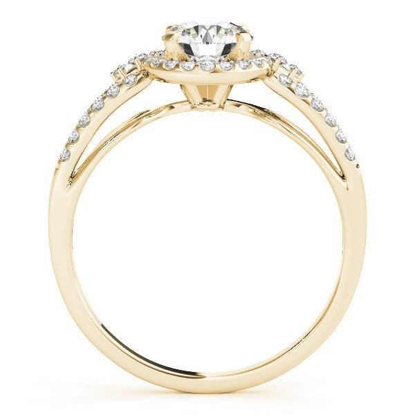 Lab Grown Round Cut Diamond Halo Engagement Ring