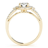 Lab Grown Round Cut Diamond Halo Engagement Ring