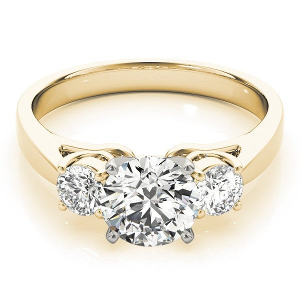 Classic Round Diamond 3 Stone Engagement Ring Platinum Lab Grown