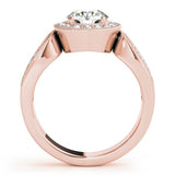 Lab Grown Round Diamond Halo Engagement Ring
