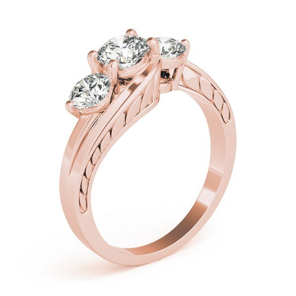 0.50Ct To 2.00Ct Lab Grown Round Diamond Trilogy Engagement Ring Platinum
