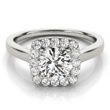 Lab Grown Round Diamond Halo Engagement Ring