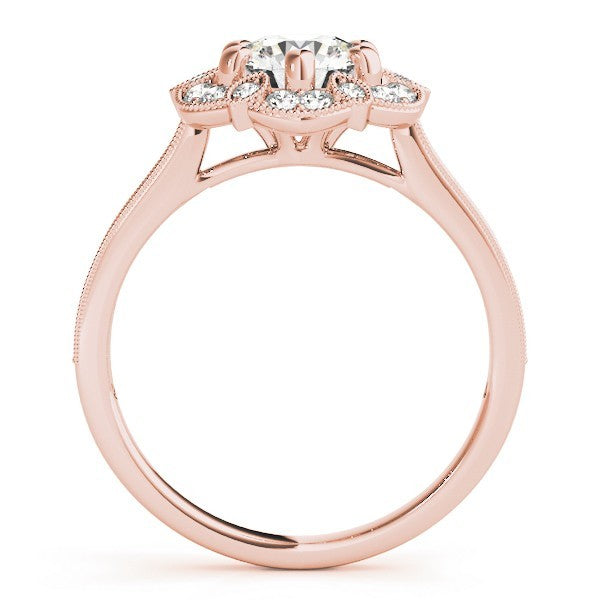 Lab Grown Round Diamond Halo Engagement Ring