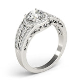 Lab Grown Round Diamond Halo Engagement Ring