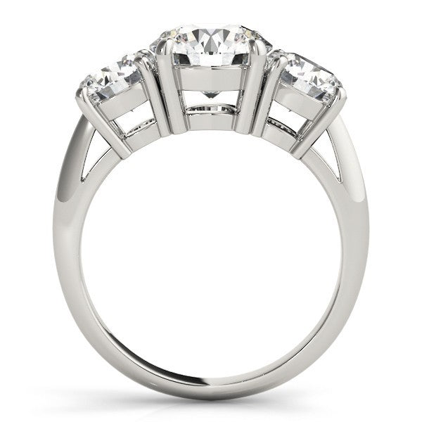 Lab Grown Round Diamond 3 Stone Engagement Ring Platinum DE/VS 2.00ct
