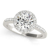 Lab Grown Round Diamond Halo Engagement Ring