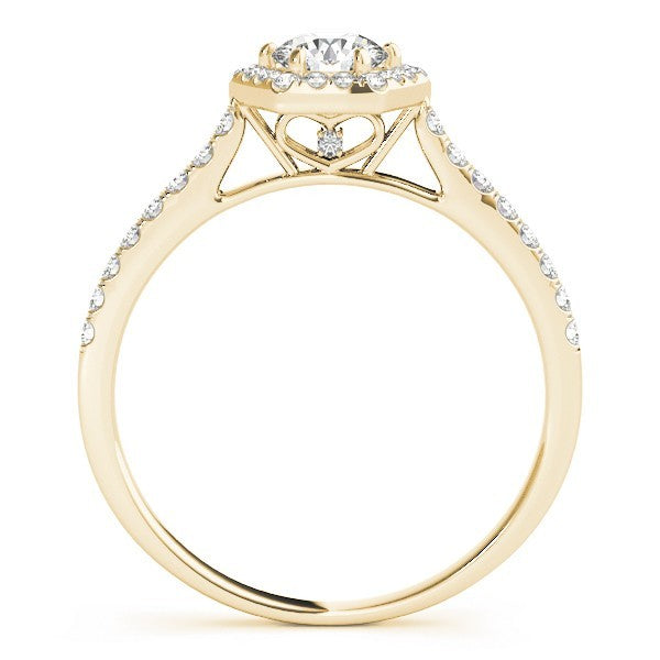 2.00Ct Lab Grown Round Diamond Halo Engagement Ring 18K Yellow Gold