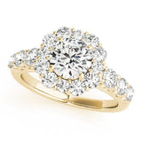 Lab Grown Round Cut Diamond Halo Engagement Ring