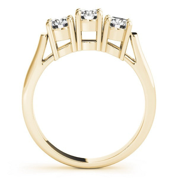 Lab Grown Round Diamond Trilogy Engagement Ring Platinum