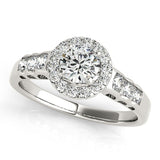 Lab Grown Round Cut Diamond Halo Engagement Ring