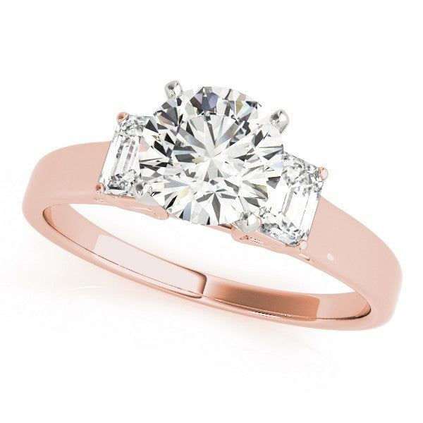 Platinum Lab Grown Round Cut Diamond Trilogy Engagement Ring In 2.00ct DE/VS
