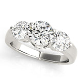 Lab Grown Round Diamond Trilogy Engagement Ring Platinum