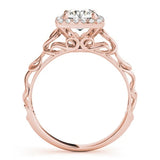 Lab Grown Round Cut Diamond Halo Engagement Ring