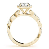 Lab Grown Round Cut Diamond Halo Engagement Ring For Women