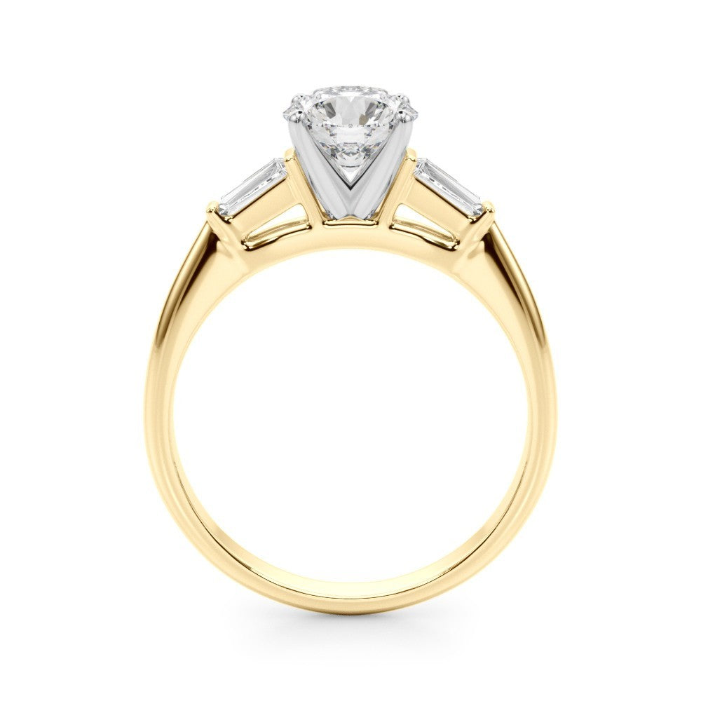 Lab-Grown Round Cut Diamond 3 Stone Engagement Ring 950 Platinum