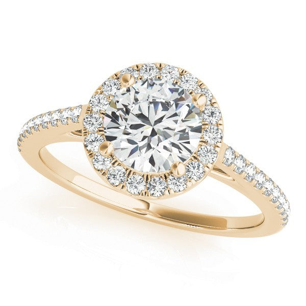 Lab Grown Round Diamond Halo Engagement Ring