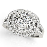 Lab Grown Round Diamond Halo Engagement Ring