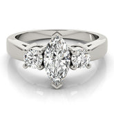 2.00Ct DE/VS Marquise Lab-Grown Diamond 3 Stone Engagement Ring Platinum