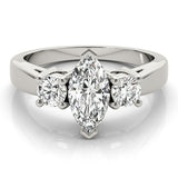 2.00Ct DE/VS Marquise Lab-Grown Diamond 3 Stone Engagement Ring Platinum