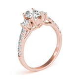 2.00CT Lab Grown Oval Diamond Trilogy Engagement Ring Platinum