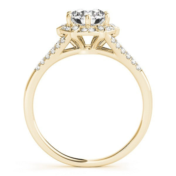 2.00Ct DE/VS Lab Grown Round Diamond Halo Engagement Ring 18K Yellow Gold