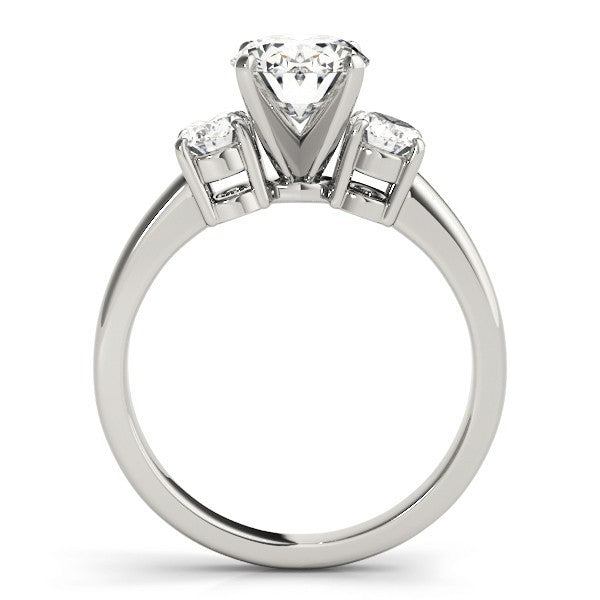 18k White gold Oval cut Trilogy Engagement Ring – 2Ct DE/VS Lab Grown Diamonds