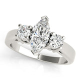 2.00Ct DE/VS Marquise Lab-Grown Diamond 3 Stone Engagement Ring Platinum