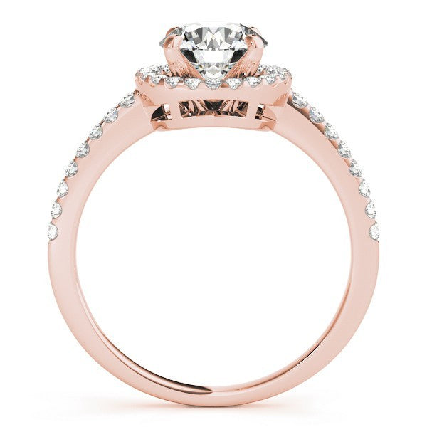 Lab Grown Round Diamond Halo Engagement Ring