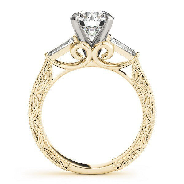 Lab-Grown Round Diamond Trilogy Engagement Ring Platinum