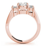 Lab-Grown Oval Diamond 3 Stone Engagement Ring – 18K Rose Gold