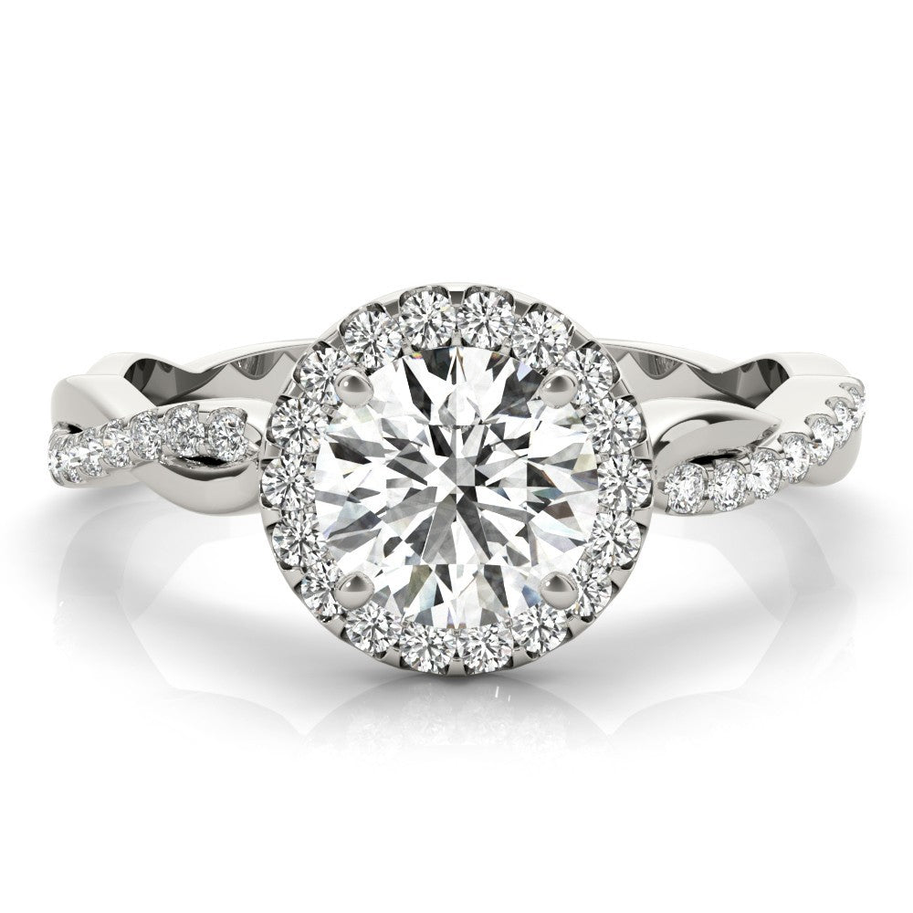 Lab-Grown Diamond Halo Engagement Ring in Platinum