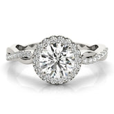 Lab-Grown Diamond Halo Engagement Ring in Platinum
