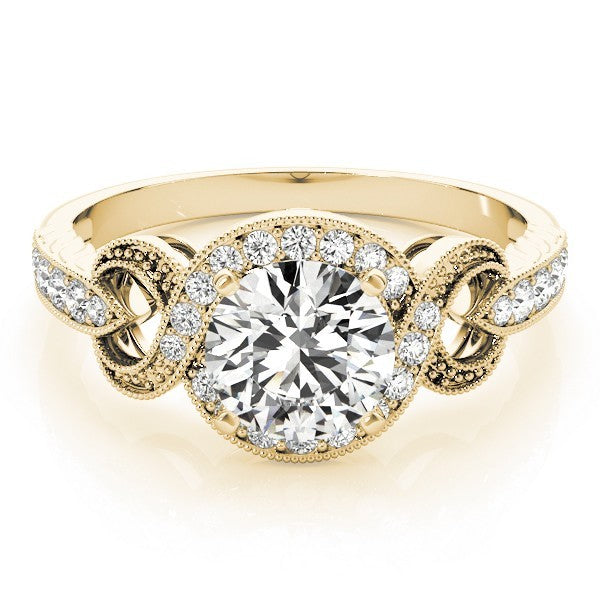 Lab Grown Round Diamond Halo Engagement Ring
