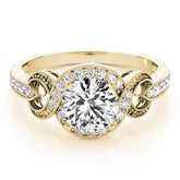 Lab Grown Round Diamond Halo Engagement Ring