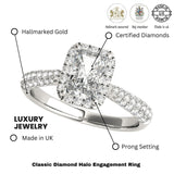 Lab Grown Emarald Diamond Halo Engagement
