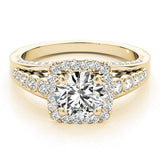 Lab Grown Round Diamond Halo Engagement Ring