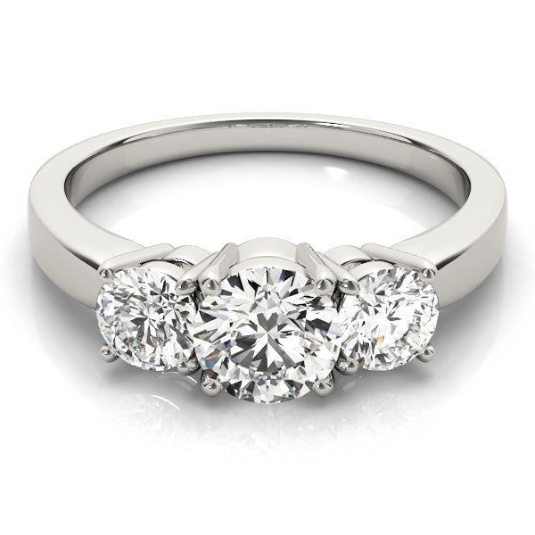 0.50Ct - 2.00Ct DE/VS Lab Grown Round Diamond Trilogy Engagement Ring Platinum
