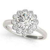 2.00Ct DE/VS Lab Grown Round Diamond Halo Engagement Ring 18K White Gold